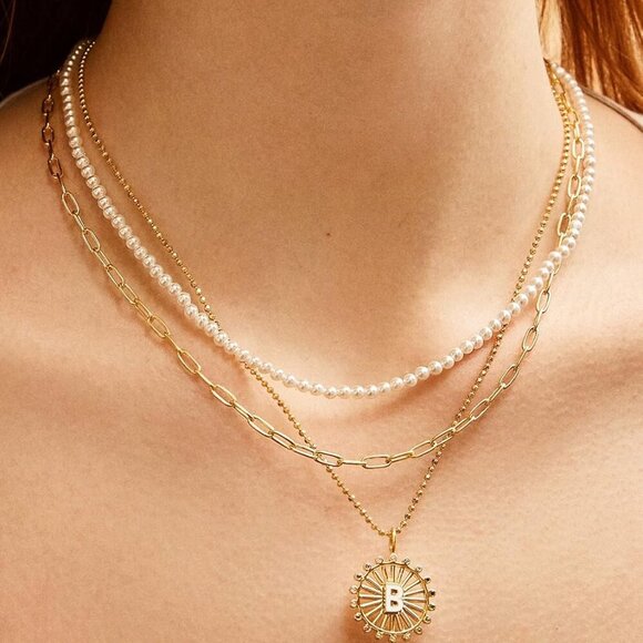 Pearl Necklace for Women,4-8MM Dainty Round Imitation Pearl Choker Necklace Wedd - Picture 5 of 6